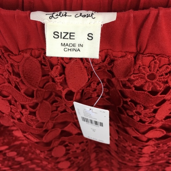 Anthropologie Lili’s Closet Maya Red Cutout Skirt NWT SZ S - Picture 6 of 8
